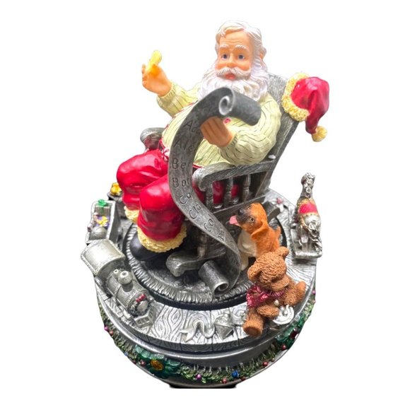 Home For The Holidays Rotating Musical Santa Vintage Centerpiece Music Box - Picture 4 of 12